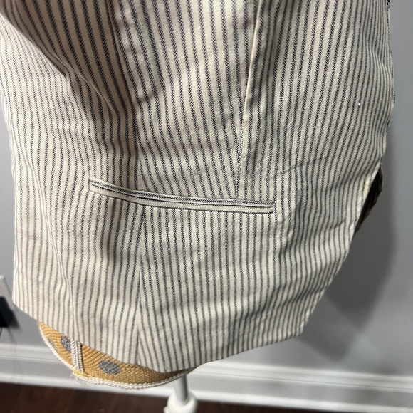 Theory Pinstripe Open Front Lanai Canvas Blazer - Picture 8 of 9